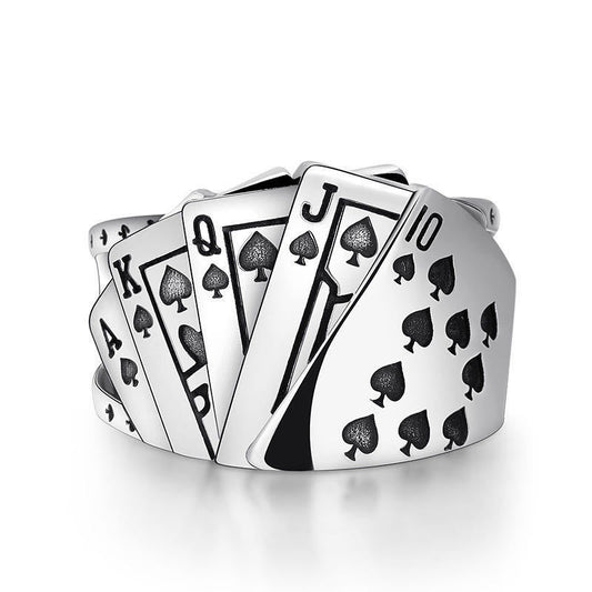 Vintage Poker Cards Ring